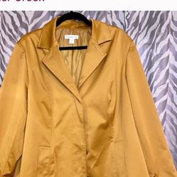 Coldwater Creek polyester jacket carmel color size 4-6 completely lined Never worn