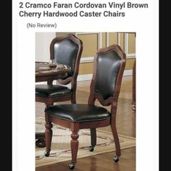 Cramco Faran Cordovan Vinyl caster chairs 2 pcs