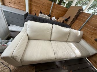 White Leather Couch 100 OBO