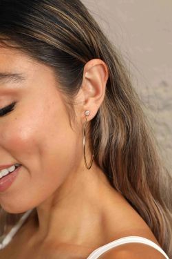 Moissanite 925 Sterling Silver Hoop Earrings GRA Certified Pass Diamond Tester