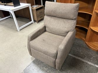Taupe Textured Fabric Power Recliner