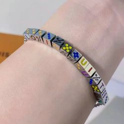 Brass LV Play It Bracelet Dice Metallic