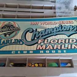 Vintage 1997 Florida Marlins Sign 