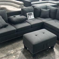 Sectional Sectional Sofa Charcoal Gray New In Box 