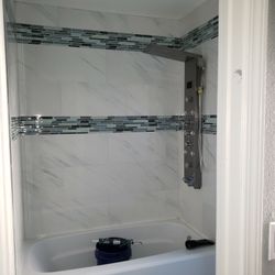 Tile Shower With New Pex Water System 