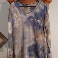 Womens Velvet Tie Die Sweater Like New Large