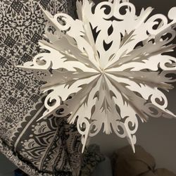 12 And 24”Inch Papersnowflake  Brand New      Package Is Five Dollars.  24 inch paper snowflake ornament $10.