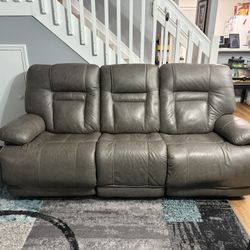 Two piece leather sofa set