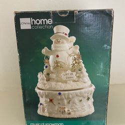 Vintage JC Penney Musical Snowman Holiday Decor 