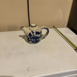 Vintage blue and white porcelain teapot