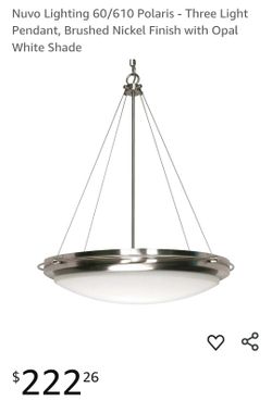 Brand New Nuvo Lighting Polaris - Three Light Pendant, Brushed Nickel Finish