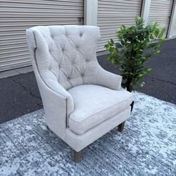 Grey Tufted Wingback Chair - Delivery 🚚 