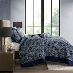 Aubrey 5 Piece Jacquard Bedspread Set with ThrowAubrey 5 Piece Jacquard Bedspread Set with Throw