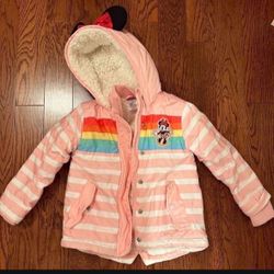 Original Disney Minnie, Mouse Fleece Lined Waterproof Jacket 4T