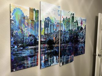Atlanta Skyline Art 4 Panel