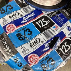 New Romex Wire 8/3 125ft