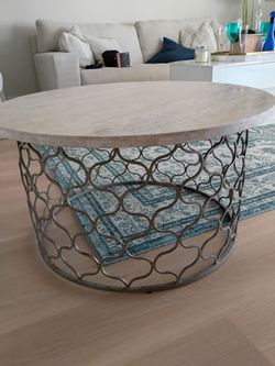 36"Round Travertine Coffee Table