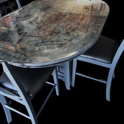 Epoxy Faux Marble Breakfast Table