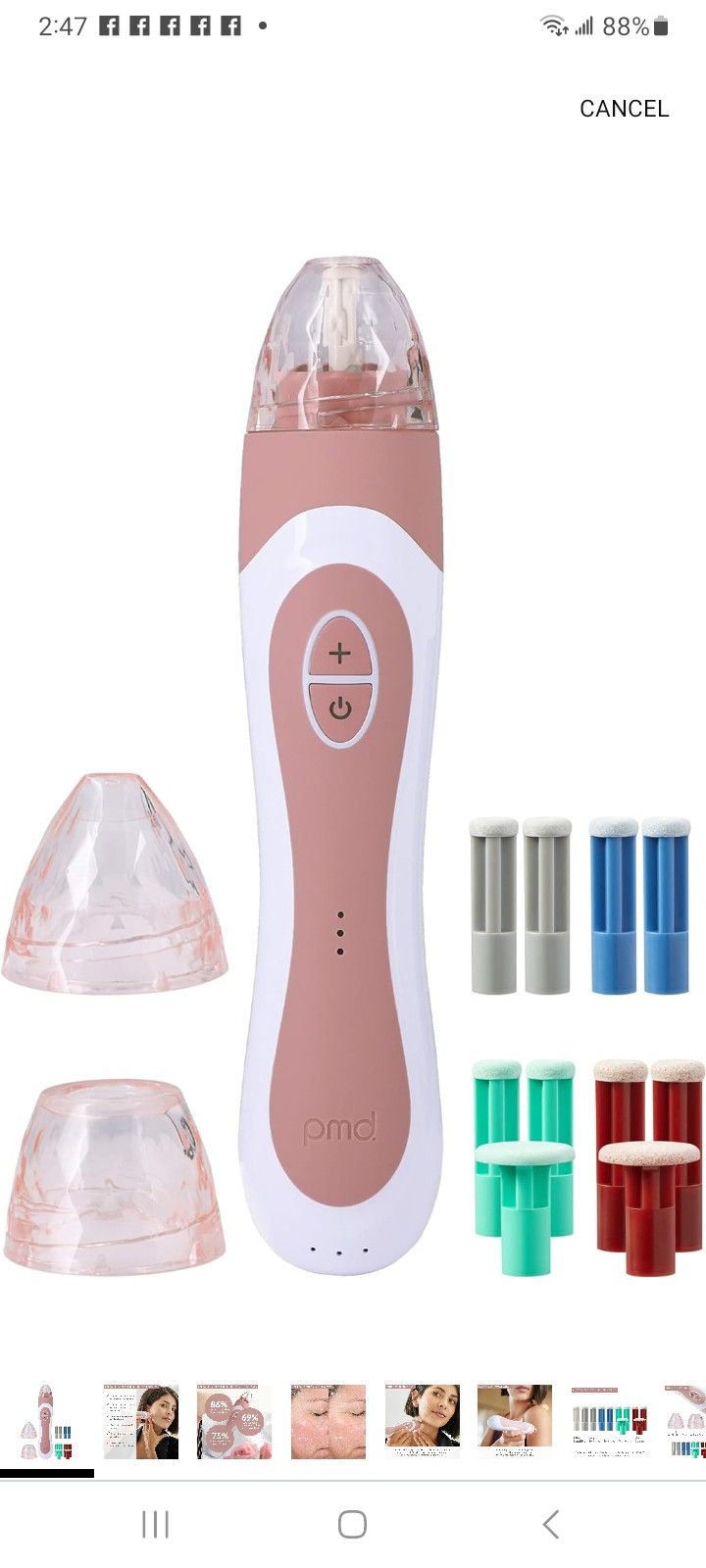 PMD Personal Microderm Elite Pro - At-Home Microdermabrasion Machine with Kit for Face and Body - Exfoliating Crystals and Vacuum Suction for Fresh an