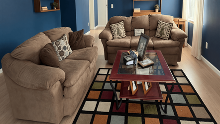 Brown Suede Sofa Set - Good Condition with Tables and Rug - Myrtle Beach, SC