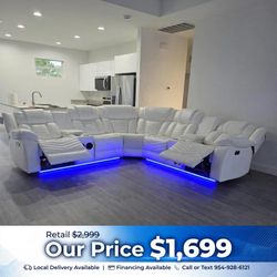 Brand new leather recliner sectional | shop now pay later