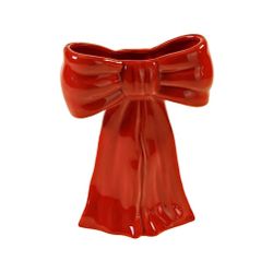 Red Ceramic Bow Vase