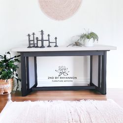 Revived Vintage Cane Sofa Or Entryway Table 