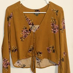 Brown Top Floral 