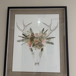 Wall Art -  Potato Barn Antler Girl Frame