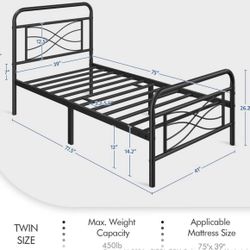 NEW-Twin, No Box Spring Needed