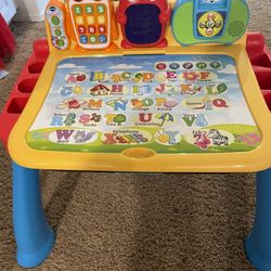 VTech Touch & Learn Deluxe Activity Desk, Three-in-one Desk Easel & Chalkboard-$25OBO