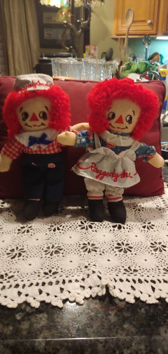 PAIR APPLAUSE RAGGEDY ANN & ANDY DOLLS