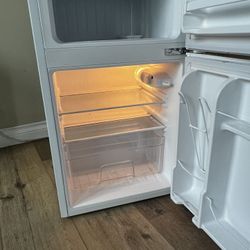 White Retro, Mini Fridge And Freezer