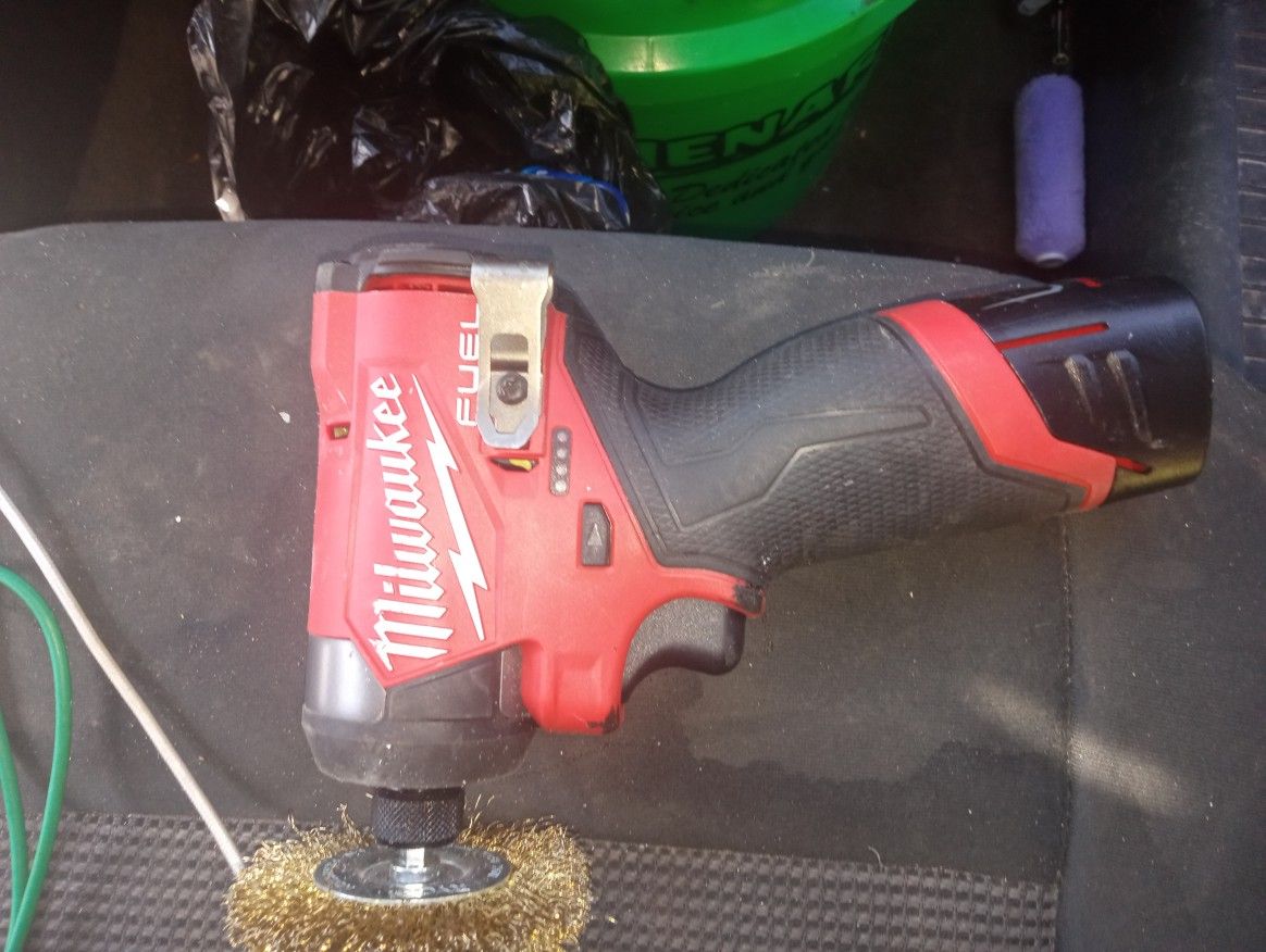 Milwaukee Fuel Impact Drill With 2 Battery's No Charger 