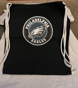 Philadelphia Sports Fans Drawstring Backpack Blue Black Green 14” X 18” New