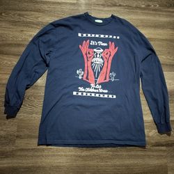 Aries Arise "It's Time" Long Sleeve T-Shirt XXL Blue Made in Italy Rare Oversized