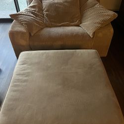 COMFY Loveseat Chair And Ottoman  with storage 