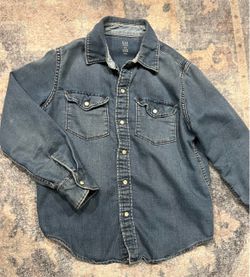 Boys Denim Button-Up Shirt-M
