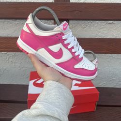 Nike Dunk Low Lazer Fushsia Size 4.5y/6W - Read Description 