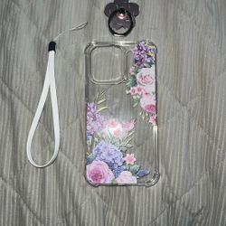 [4-in-1] RoseParrot Designed for iPhone 13 Pro with Screen Protector + Ring Holder