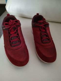 Easy Spirit Red Leather Suede Sneakers Shoes