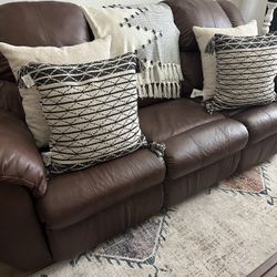 Ashley Leather Sofa & Loveseat With Recliners On Both Ends