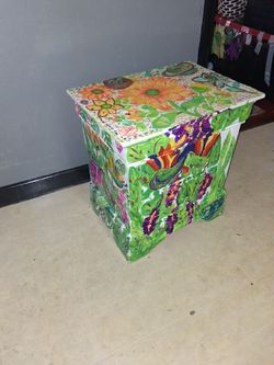 Hand Painted End table 2 Drawers