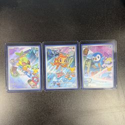 Pokemon Cards Piplup, Chimchar, Turtwing