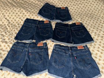Lot of 5 Levi’s Women’s Denim Shorts Size 29 Blue Jean Mid Length Cuffed