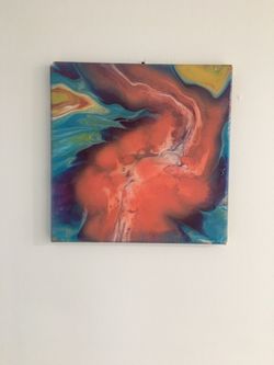 Resin acrylic fluid art original