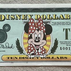 1993 Disney Dollar Minnie Mouse $10.00
