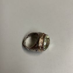 10k &925 Gold Silver And Diamonds Ring 