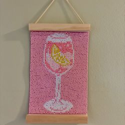 Handmade Magnetic Framed Diamond Art Painting Pink Drink Cocktail