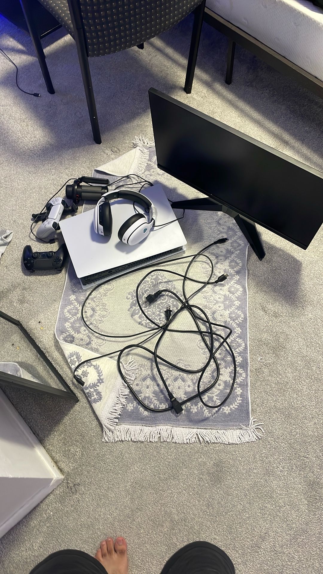 Ps5 Full Setup Mic Headset Monitor 2 Controllers Set